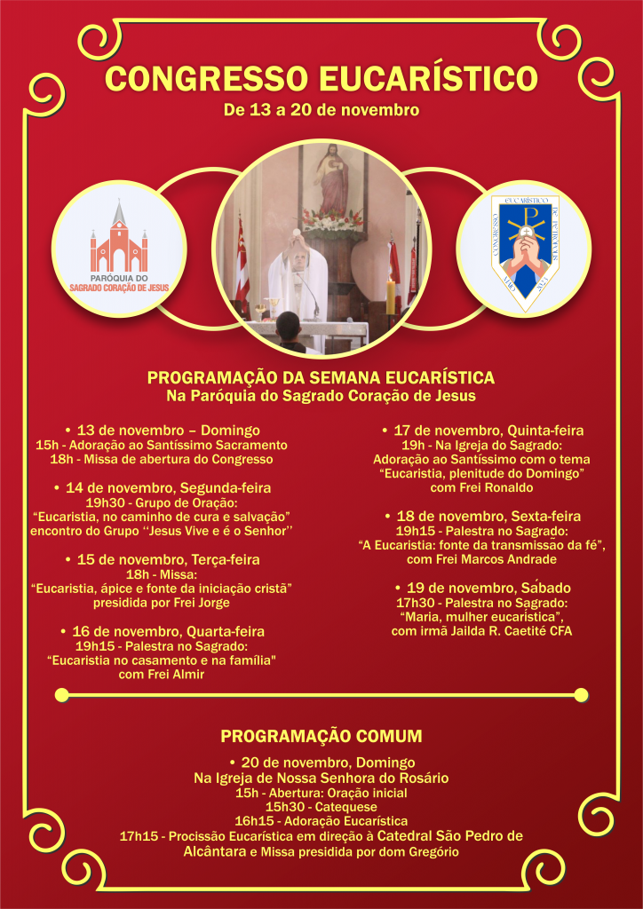 Programação da Semana Eucarística na Paróquia do Sagrado